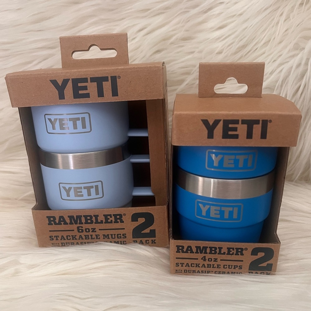 Yeti Stackable Rambler Mugs & Cups – Light Blue and Bright Blue